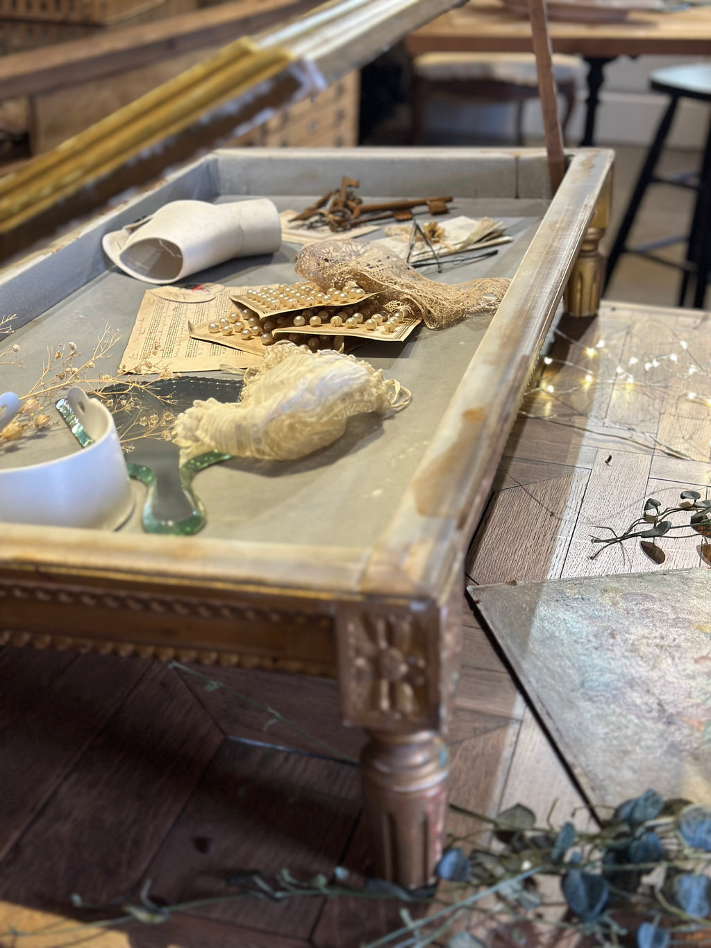 Ancienne vitrine de magasin à poser