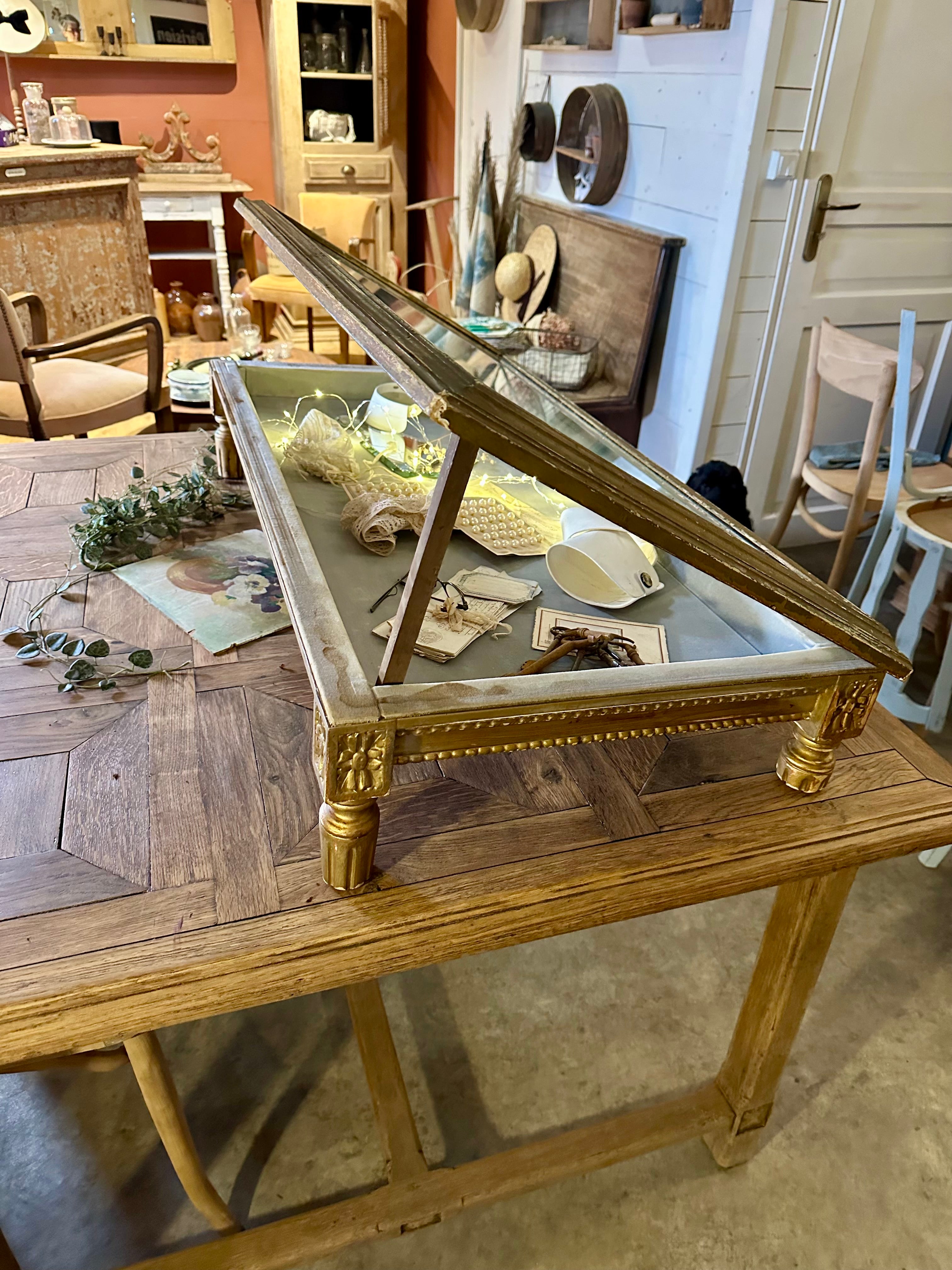 Ancienne vitrine de magasin à poser