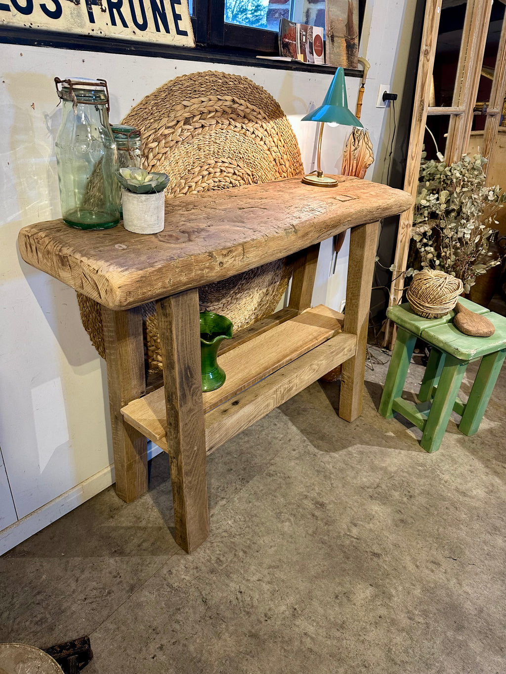 Console primitive chêne orme 