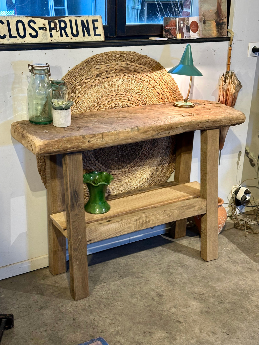 Console primitive chêne orme 