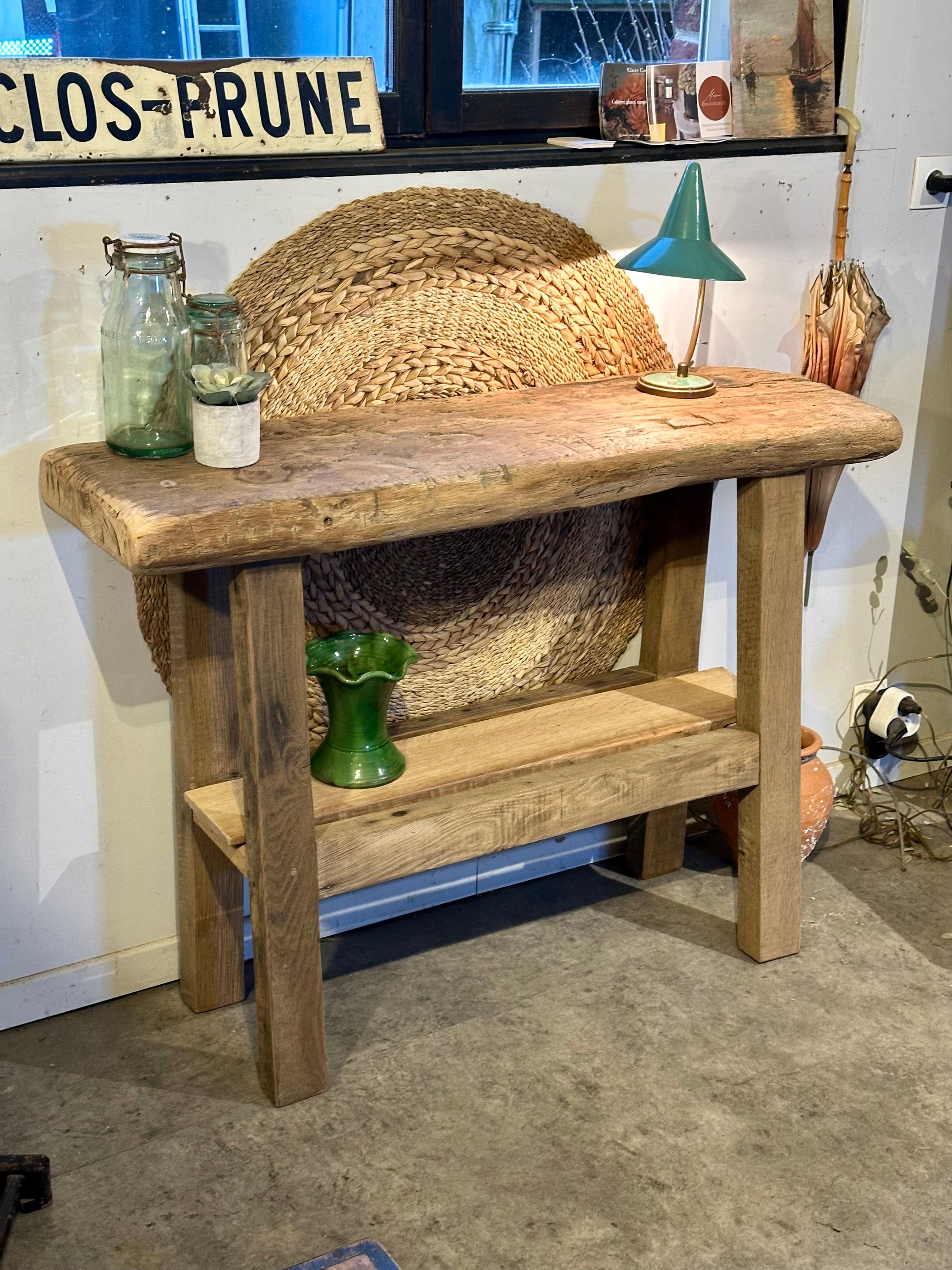 Console primitive chêne orme 