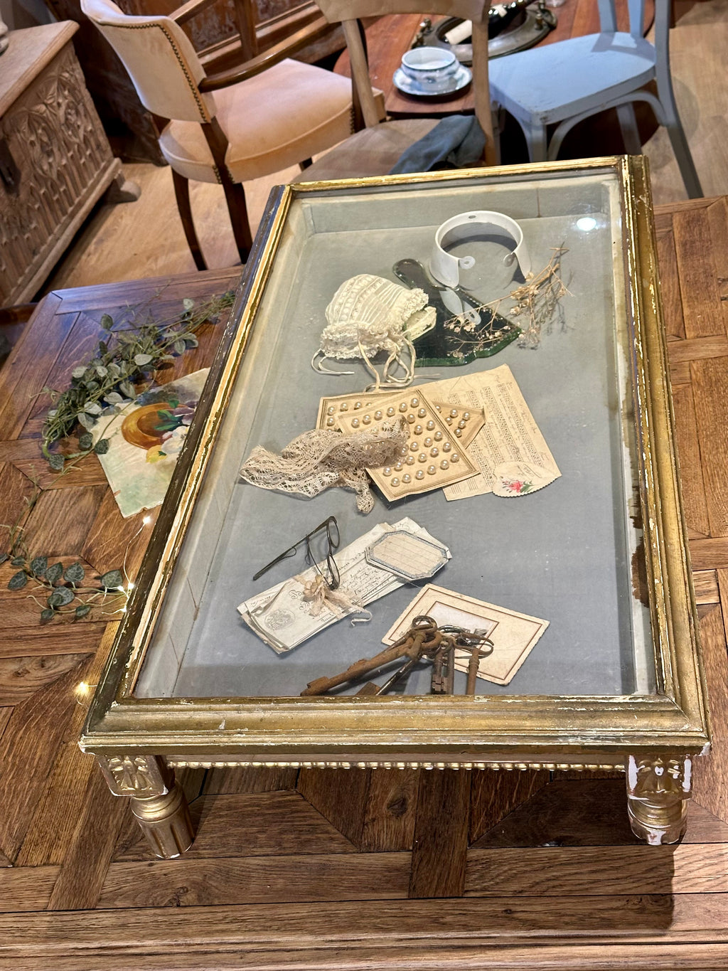 Ancienne vitrine de magasin à poser