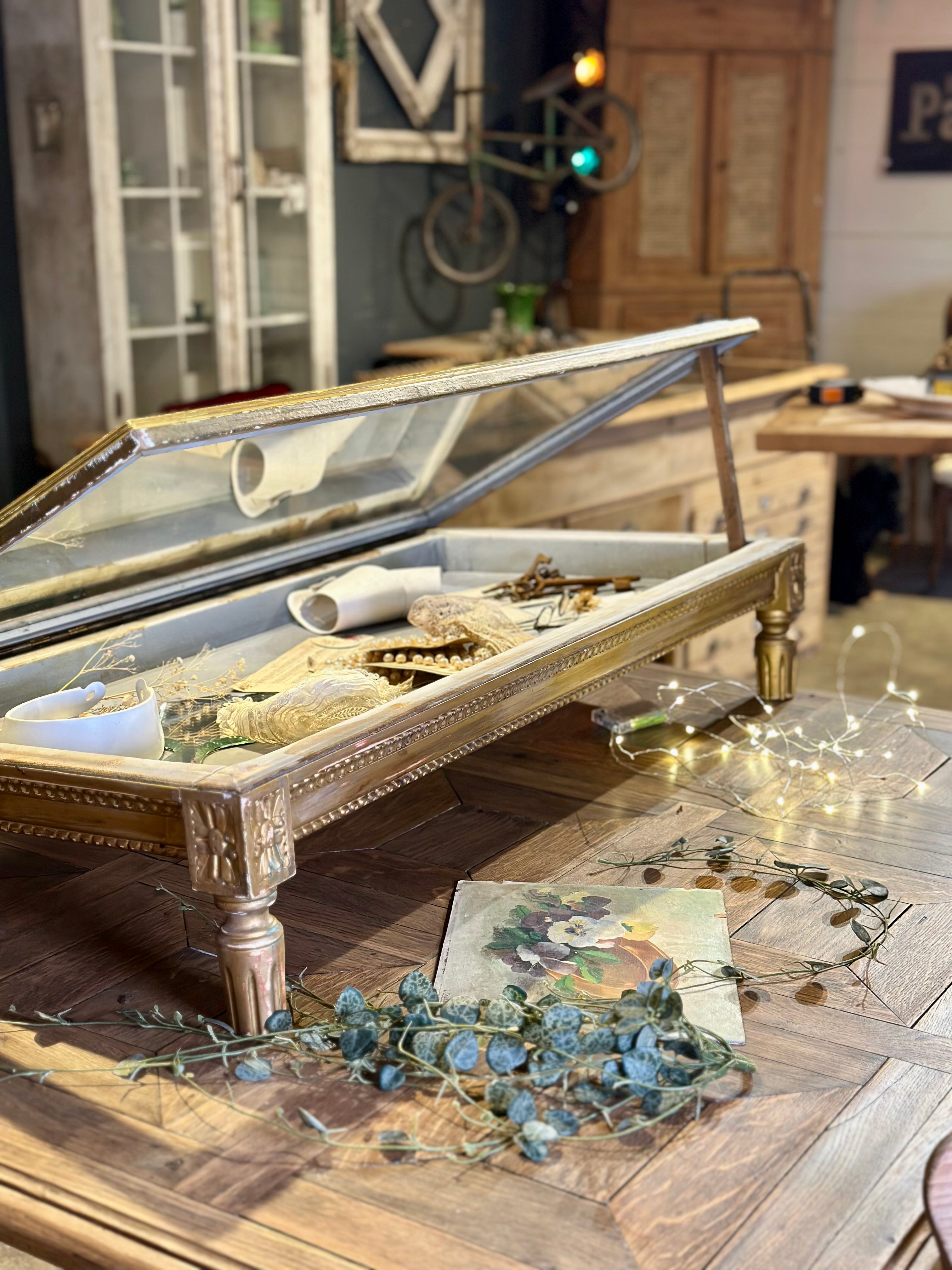Ancienne vitrine de magasin à poser